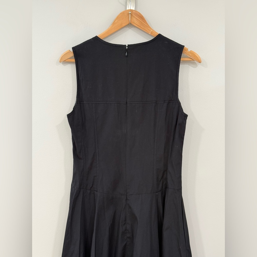 Madewell Black Yana Mid Weight Poplin V-Neck Midi Dress 4 NWT - Picture 7 of 8
